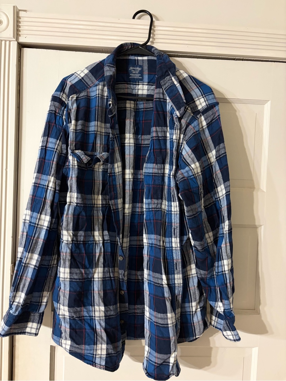 Men's Blue Plaid Flannel Shirt